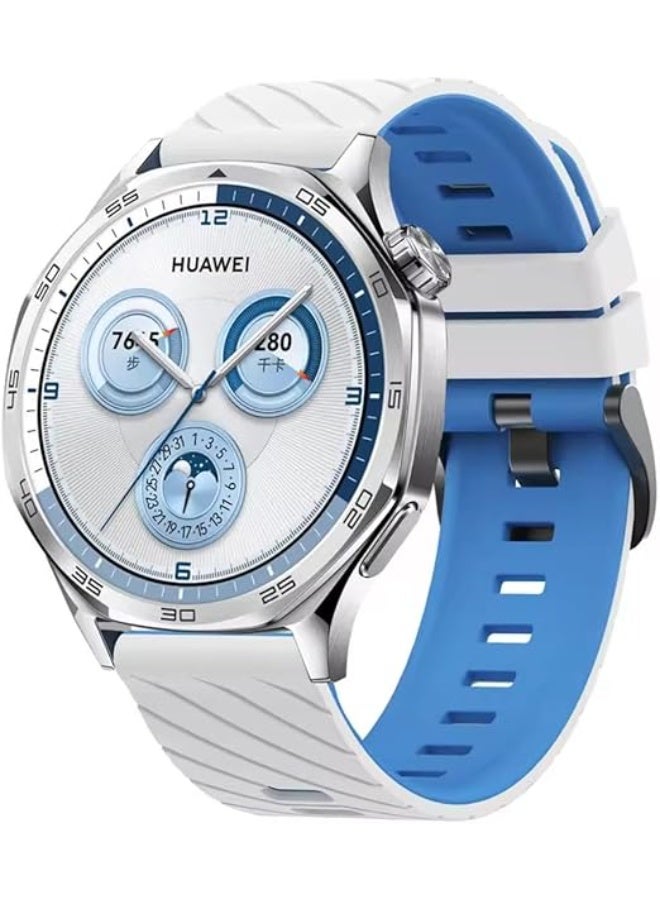 فكرة حزام سيليكون فاخر 22 مم لساعة Huawei Watch GT6 46 مم | GT6 Pro | GT5 46 مم | GT4 | GT2 GT3 46 مم | Watch 4/4 Pro | Watch 3/3 Pro | GT3 | GT3 Pro | GT Runner - Image 1